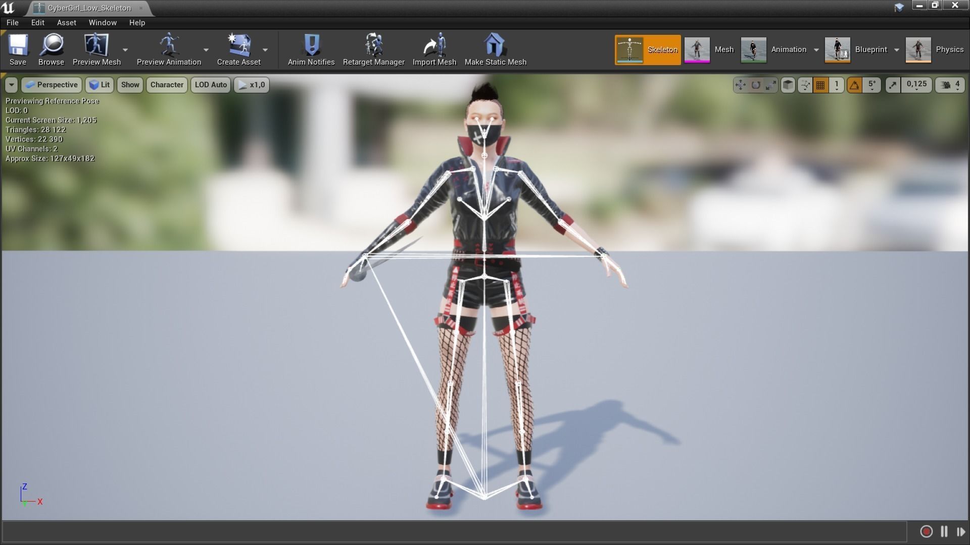CyberPunk Girl Low-poly 3D model_15