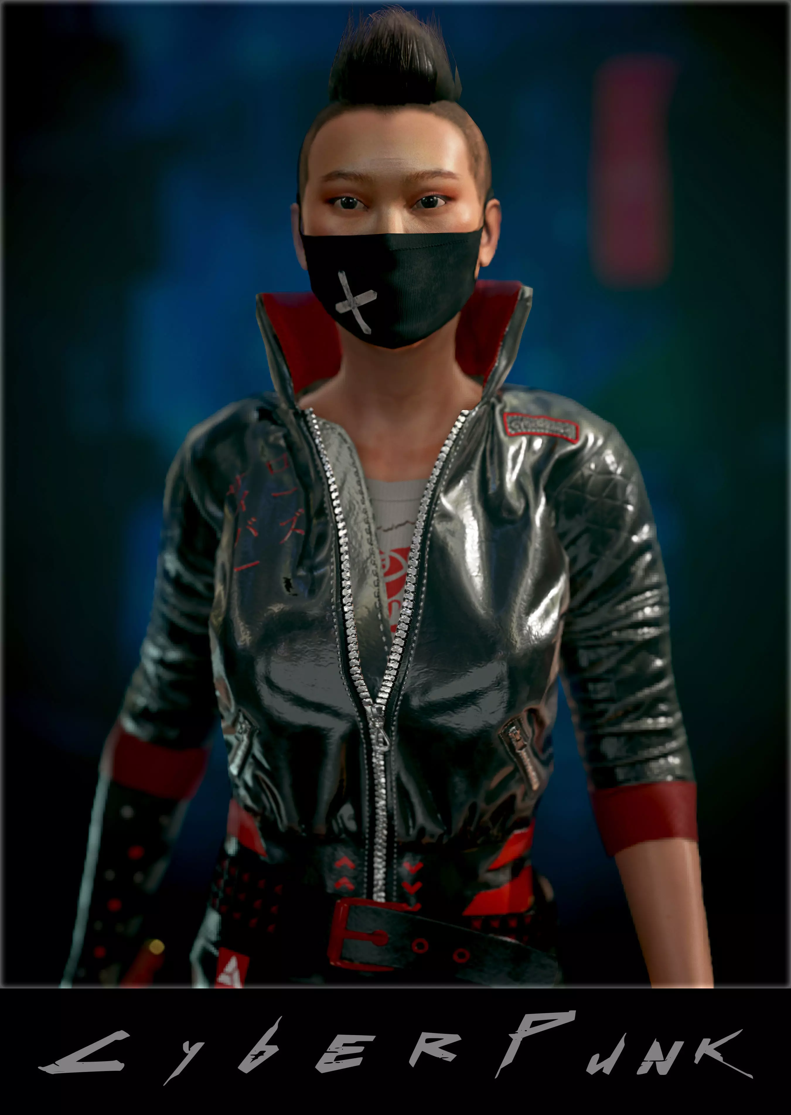 CyberPunk Girl Low-poly 3D model_0