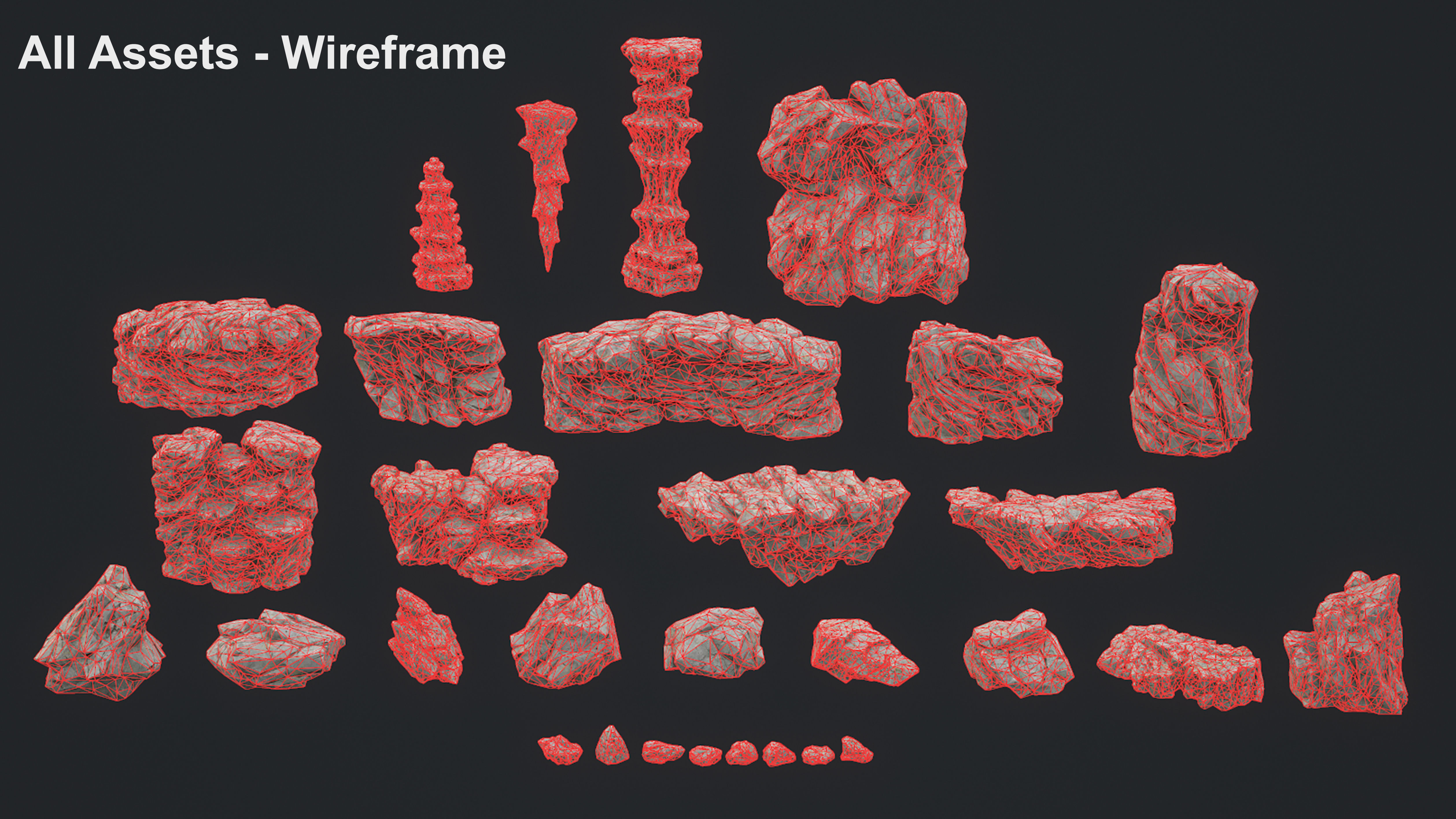 Stylized Rock Pack Low-poly 3D model_10