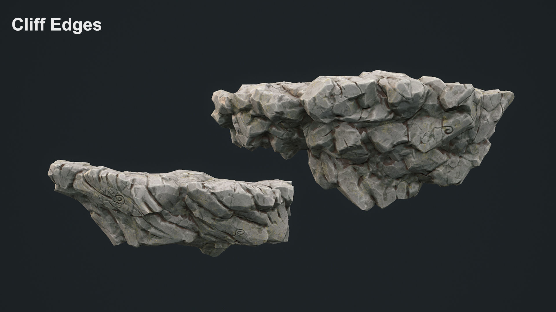 Stylized Rock Pack Low-poly 3D model_8