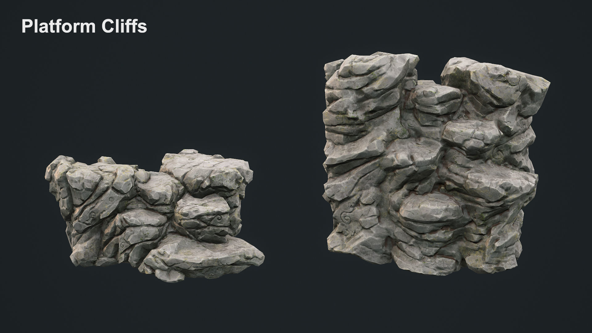 Stylized Rock Pack Low-poly 3D model_7