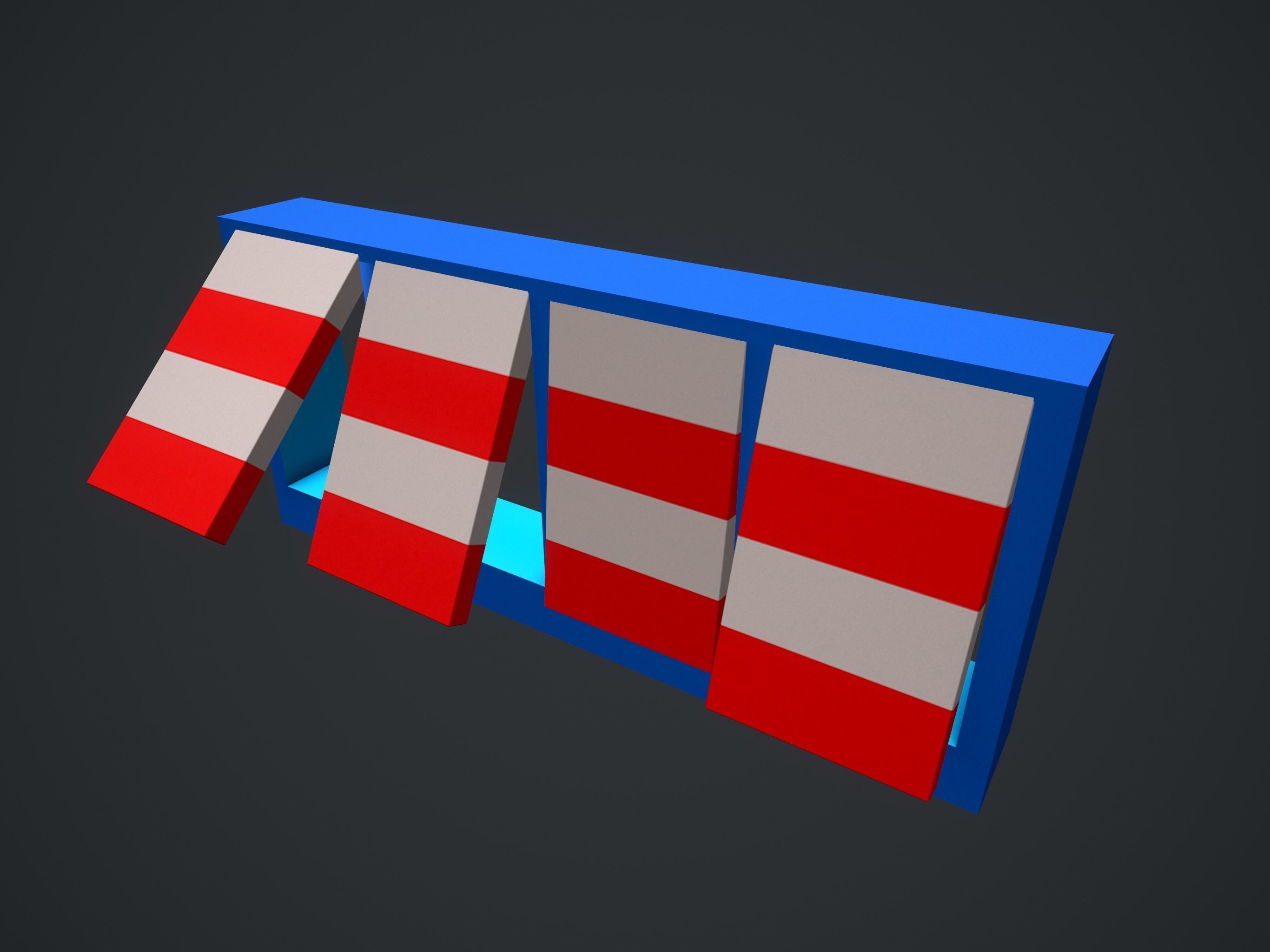Trial Stunts Hurdles Pack  Low-poly 3D model_7