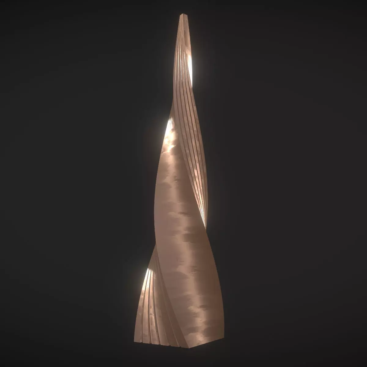 Copper Flakes Tower 3D model_0