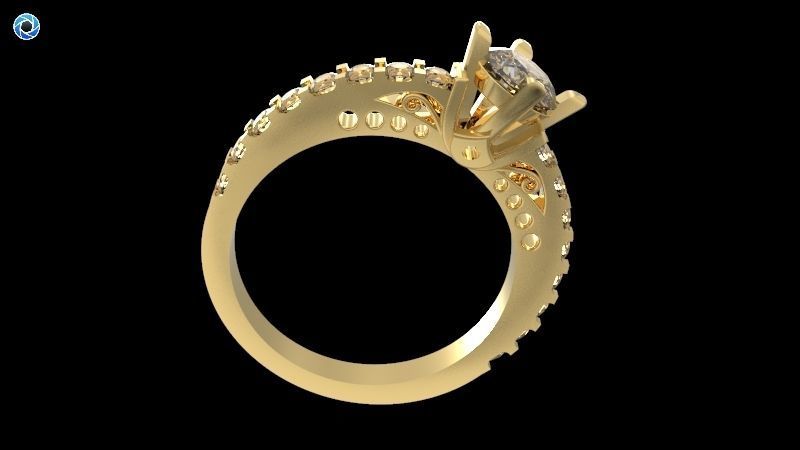 Engagement Ring 3D print model_11