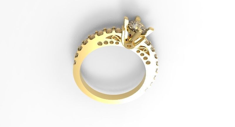 Engagement Ring 3D print model_9