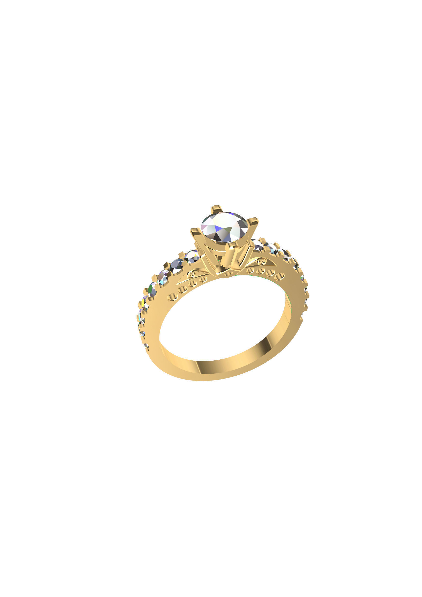 Engagement Ring 3D print model_6