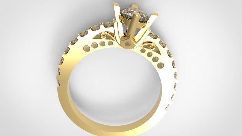 Engagement Ring 3D print model_12