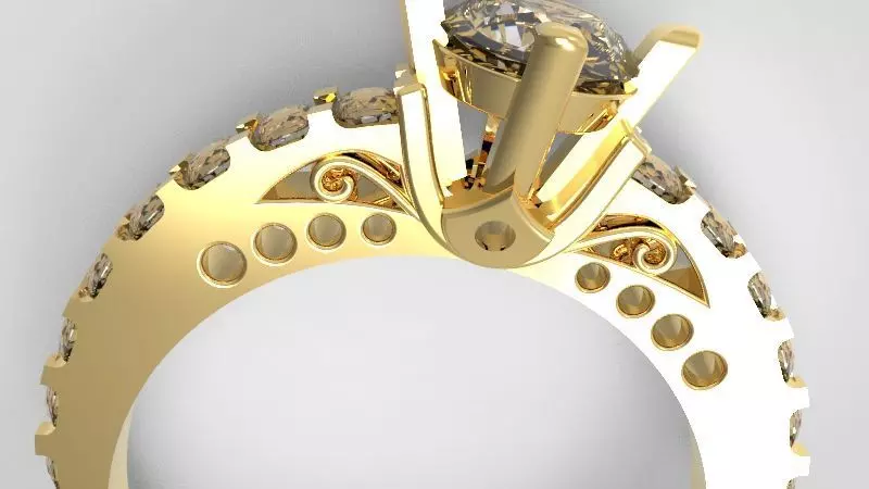 Engagement Ring 3D print model_0