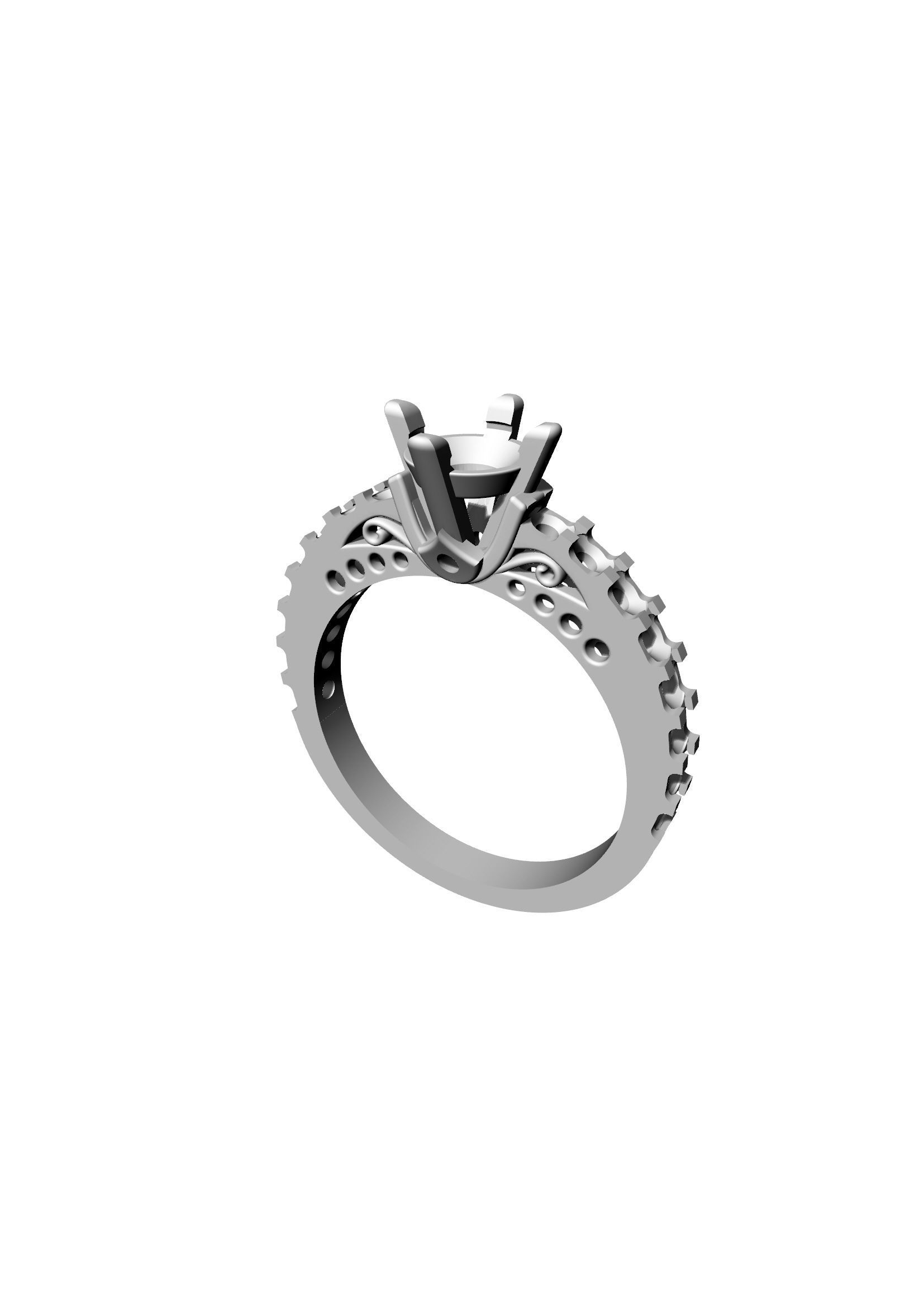 Engagement Ring 3D print model_2