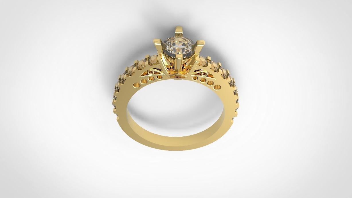 Engagement Ring 3D print model_3
