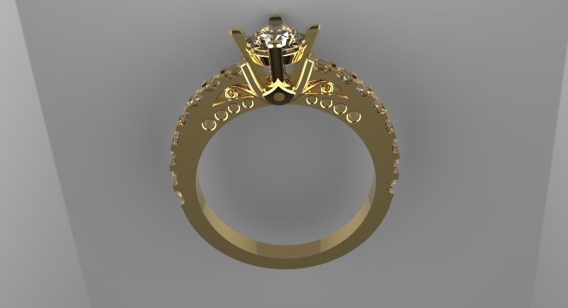 Engagement Ring 3D print model_10