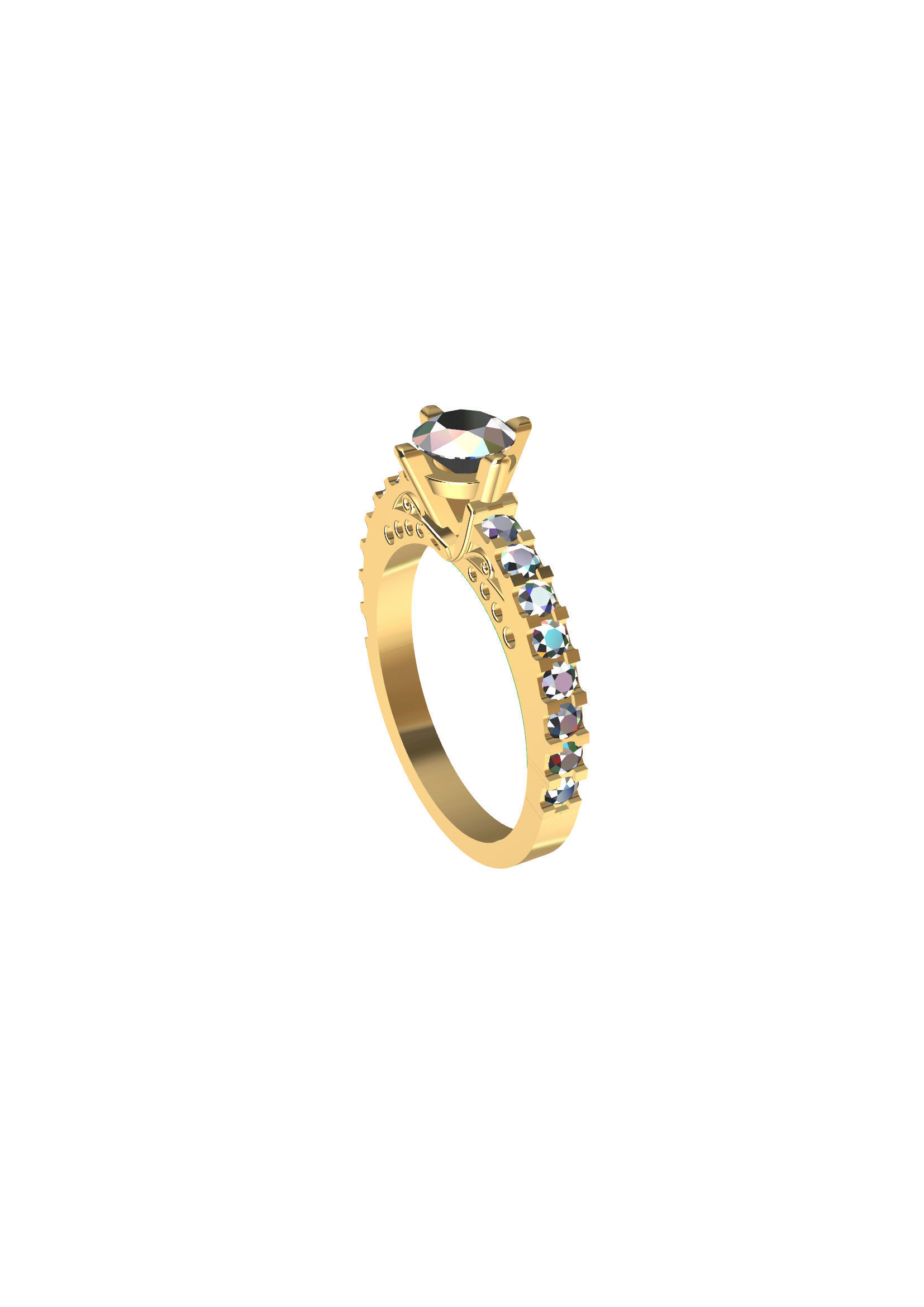 Engagement Ring 3D print model_5