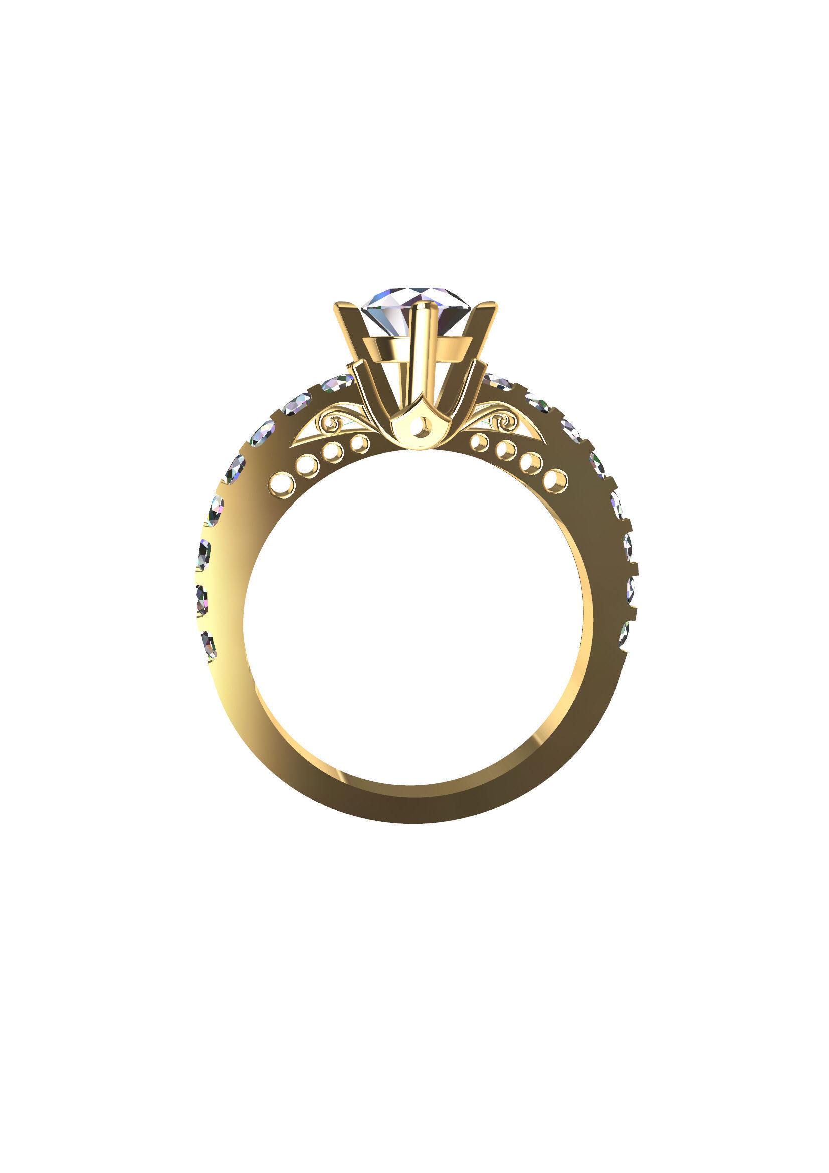 Engagement Ring 3D print model_1