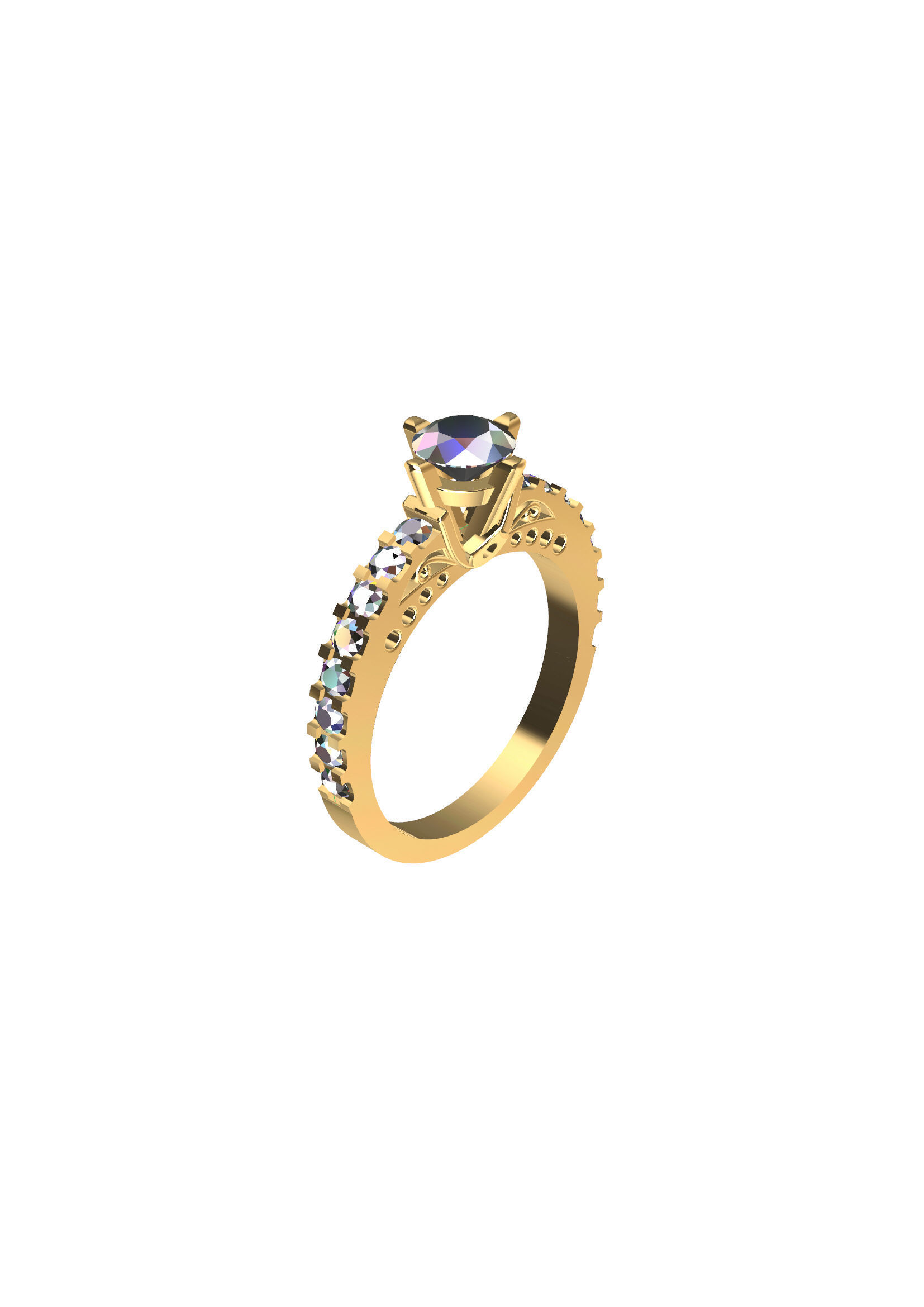 Engagement Ring 3D print model_7