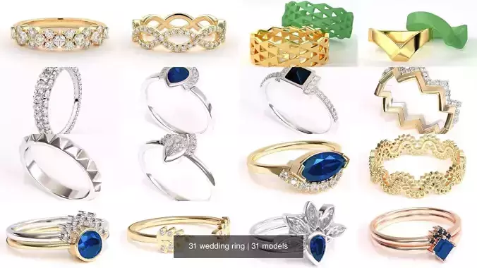 31 wedding ring 3D Model Collection