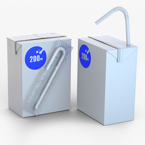 Beverage pack 200ml Low-poly 3D model