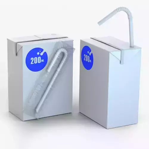 Beverage pack 200ml Low-poly 3D model