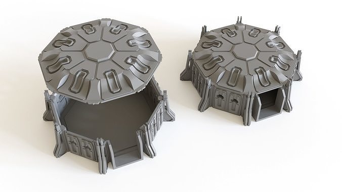 Sci fi Bunker for tabletop scenery 3D print model
