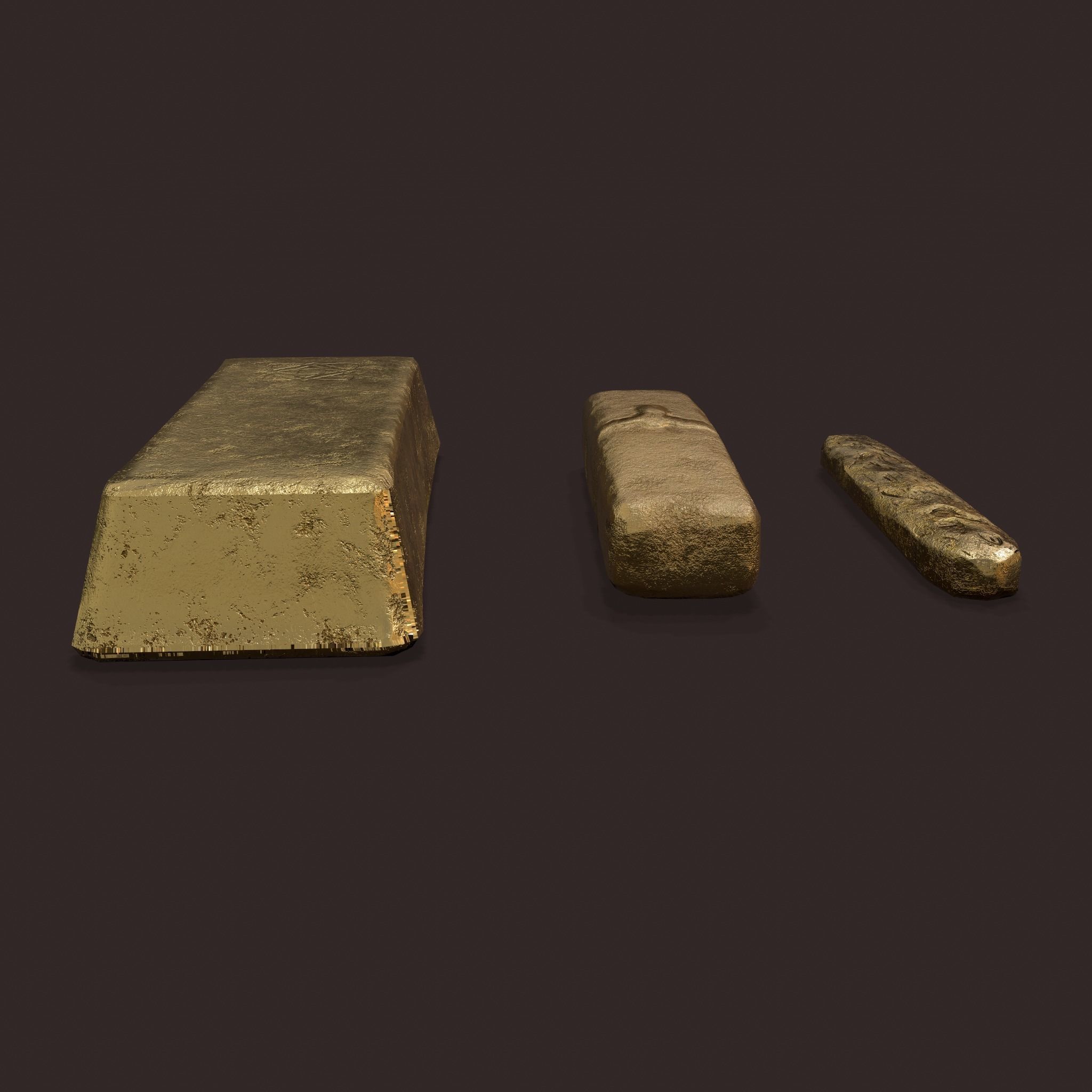 Gold Ingots  3D Model Collection_7