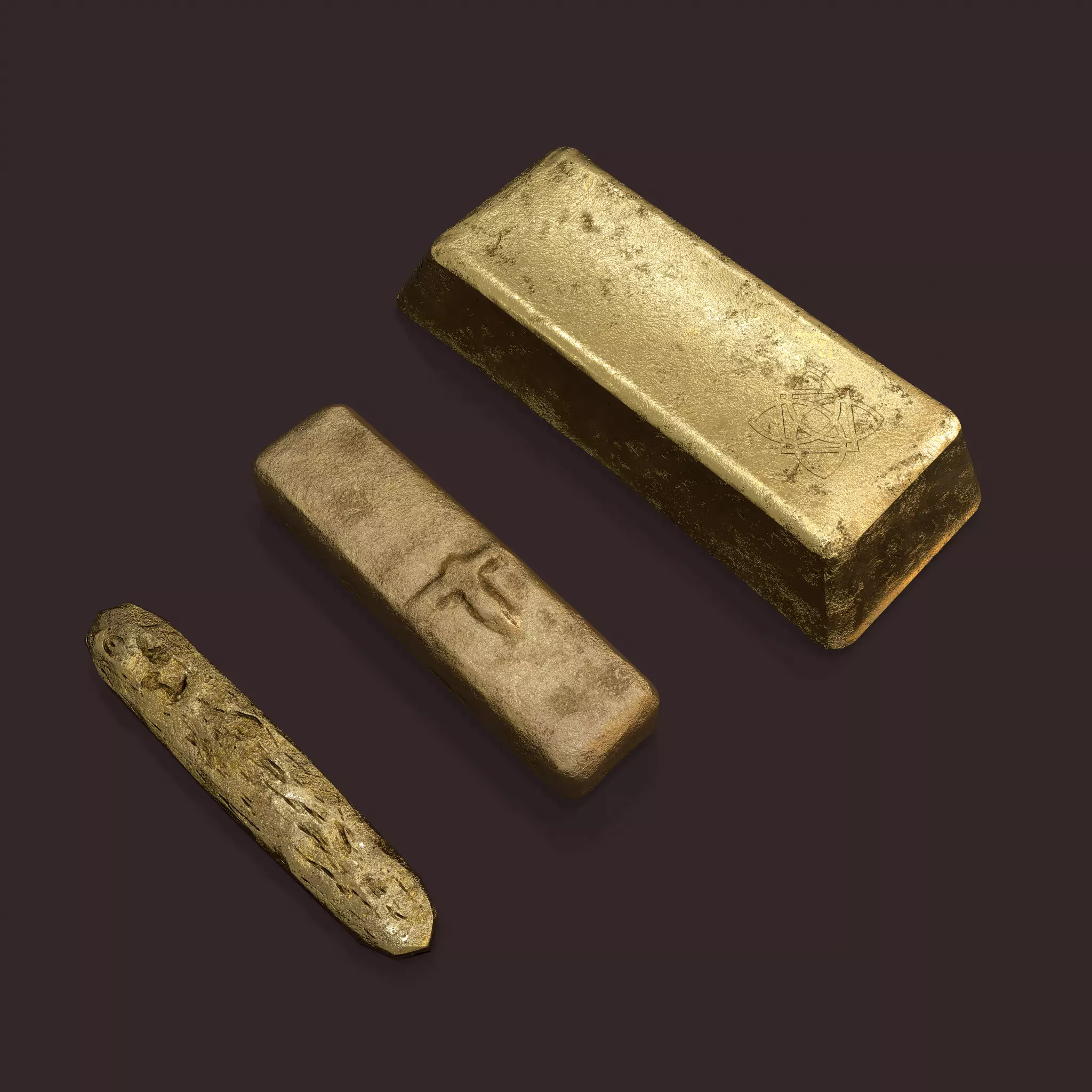 Gold Ingots  3D Model Collection_0