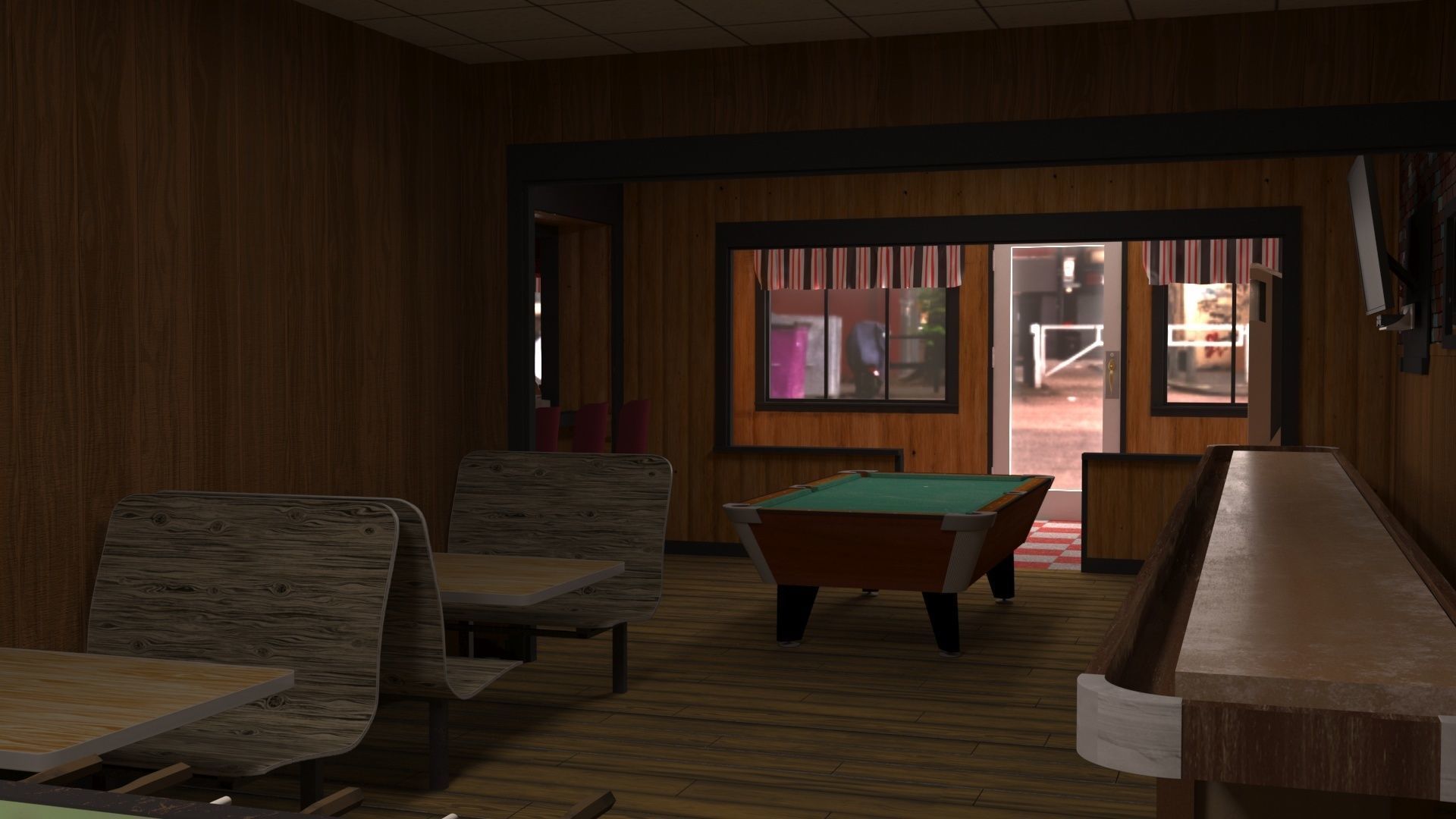 Modular Diner  Low-poly 3D model_2