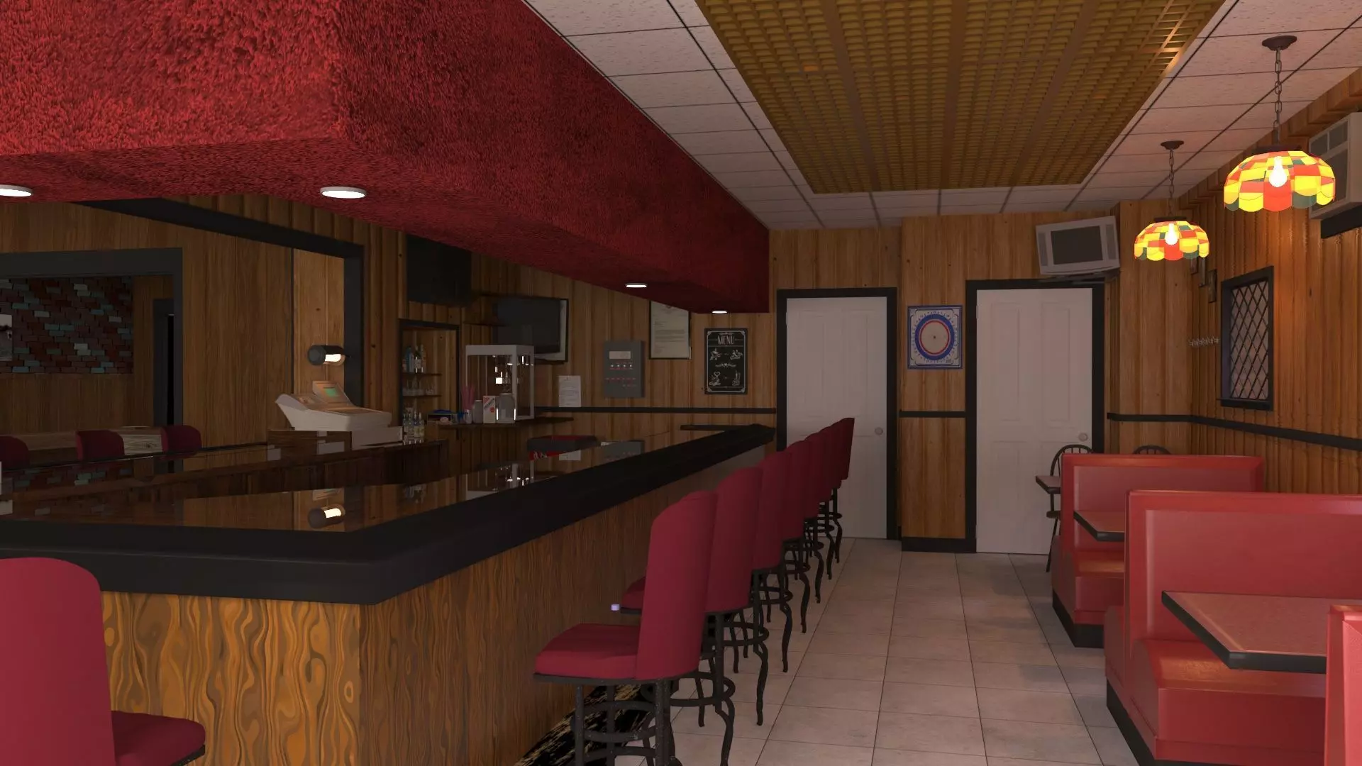 Modular Diner  Low-poly 3D model_0