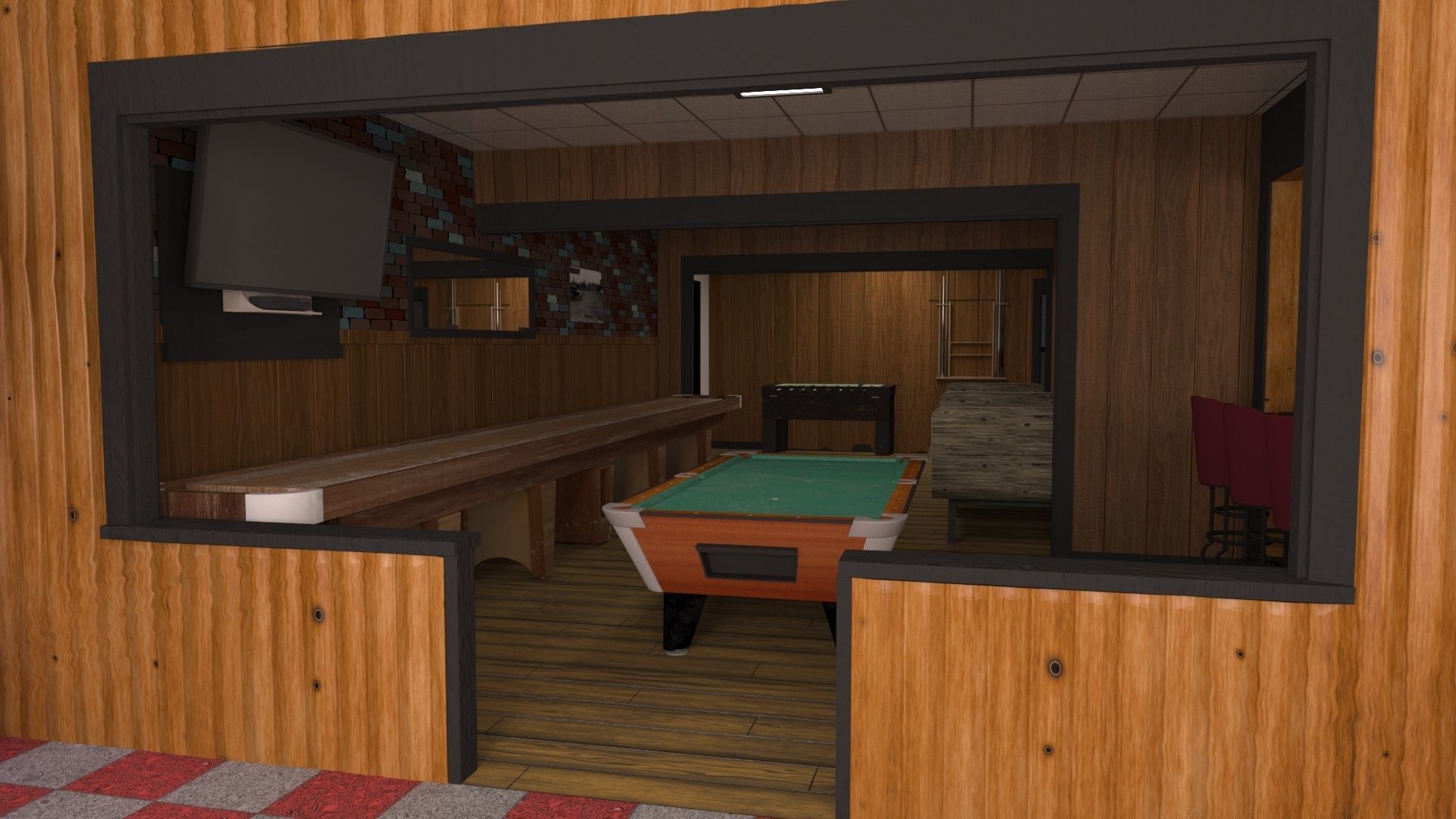 Modular Diner  Low-poly 3D model_7