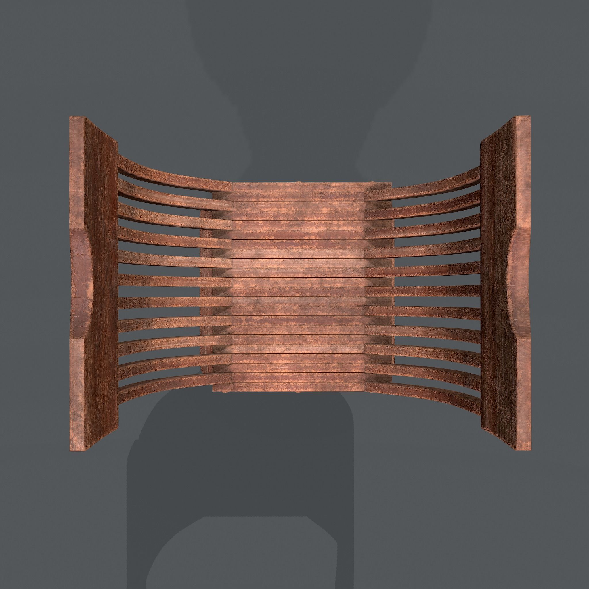 Medieval Folding Chair Low-poly 3D model_7