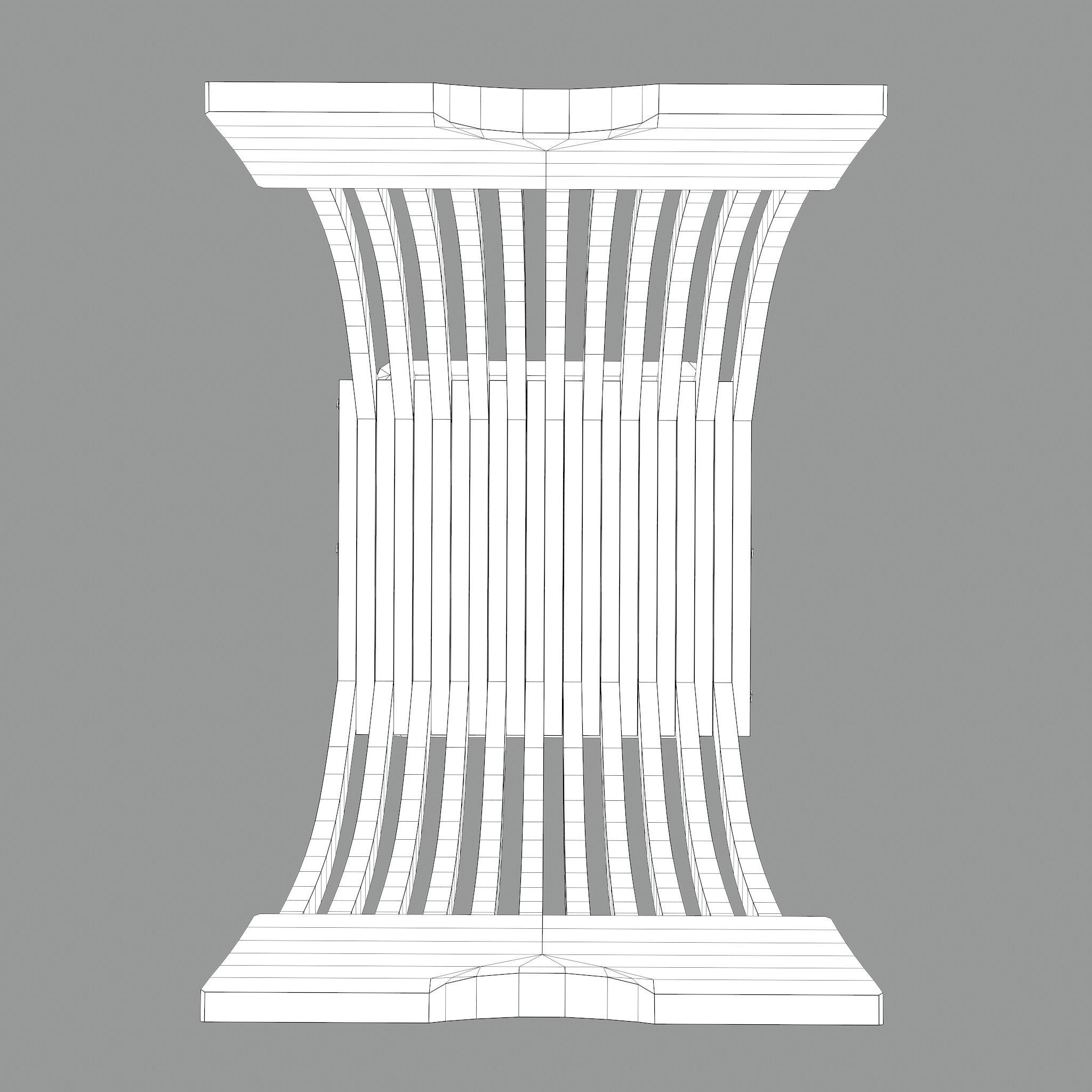 Medieval Folding Chair Low-poly 3D model_30