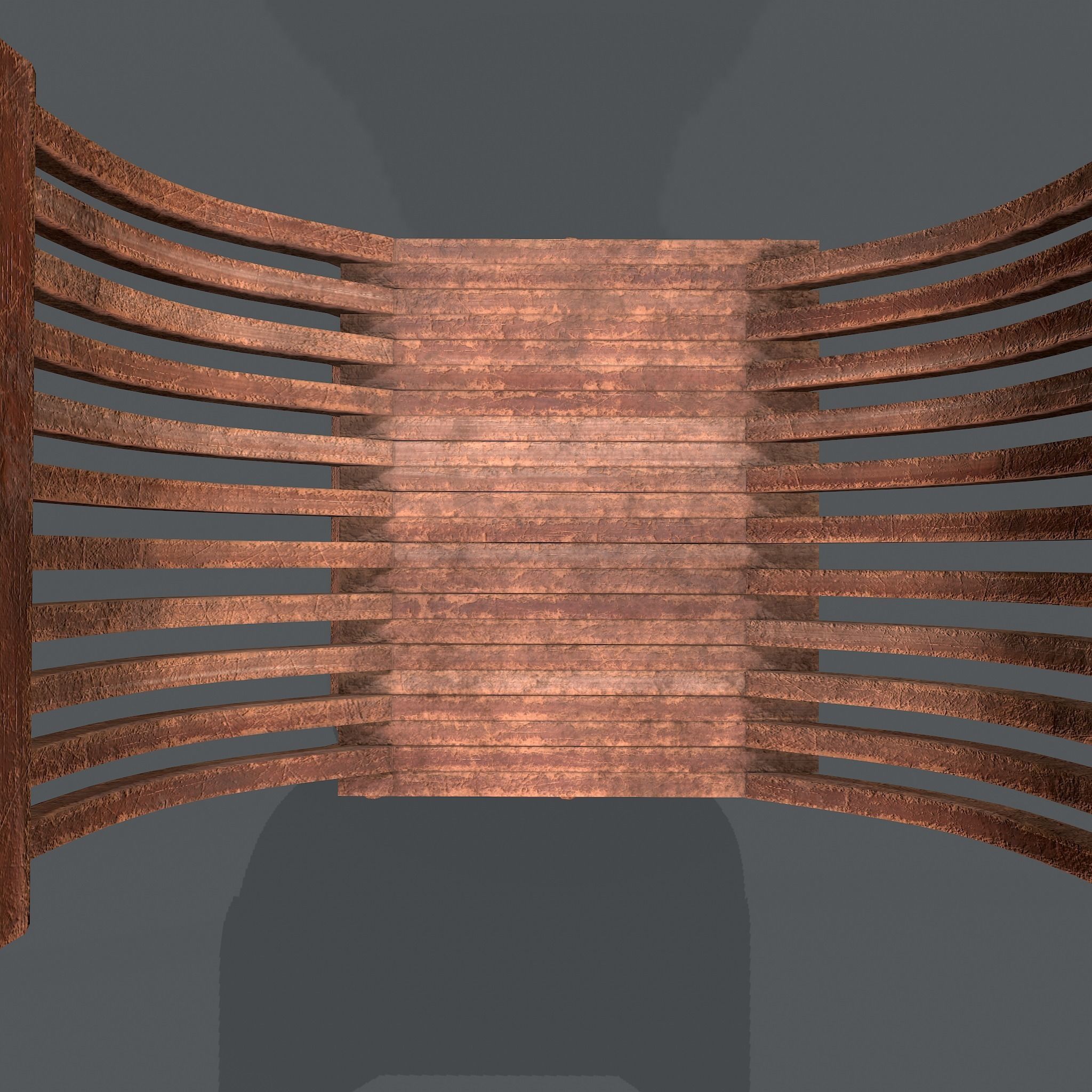 Medieval Folding Chair Low-poly 3D model_16