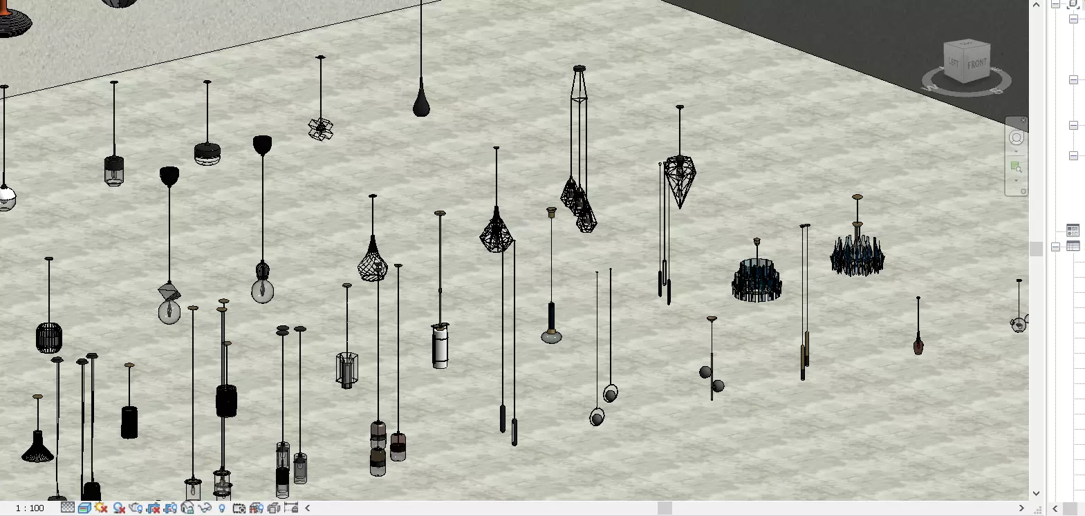 100 family revit  beautiful lights 3D model_0
