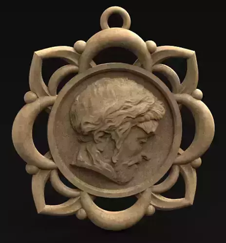 Pendant Face of Christ Jewel 3D Model