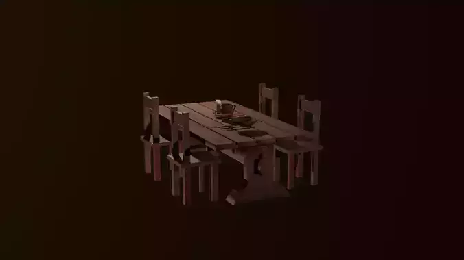 Medieval table packade lowpoly