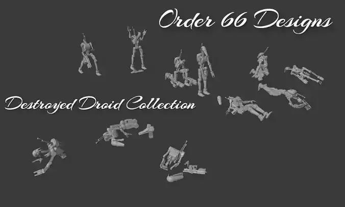 Destroyed Droid Collection Legion Scale 3D print model