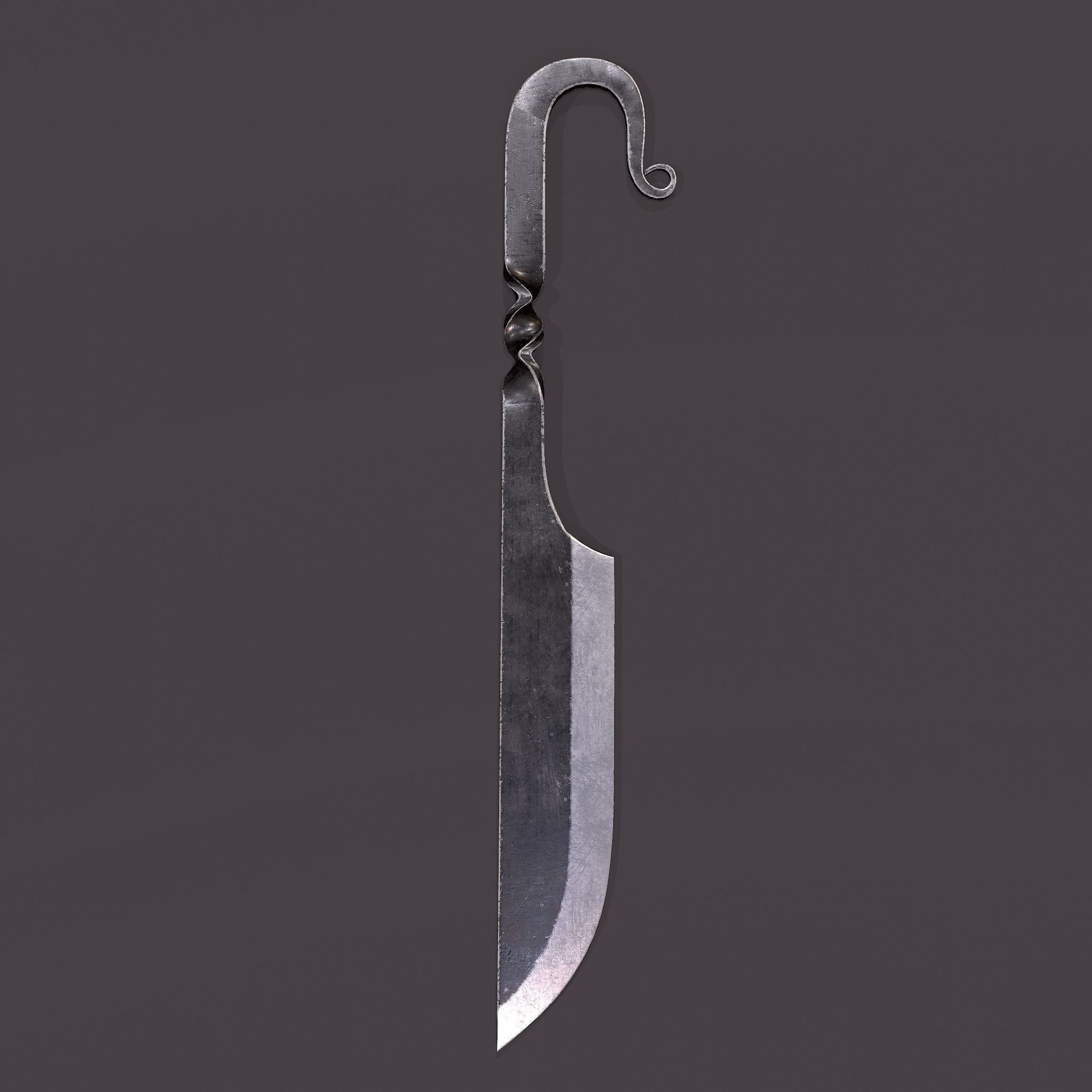 Medieval Filleting Knife  Low-poly 3D model_3