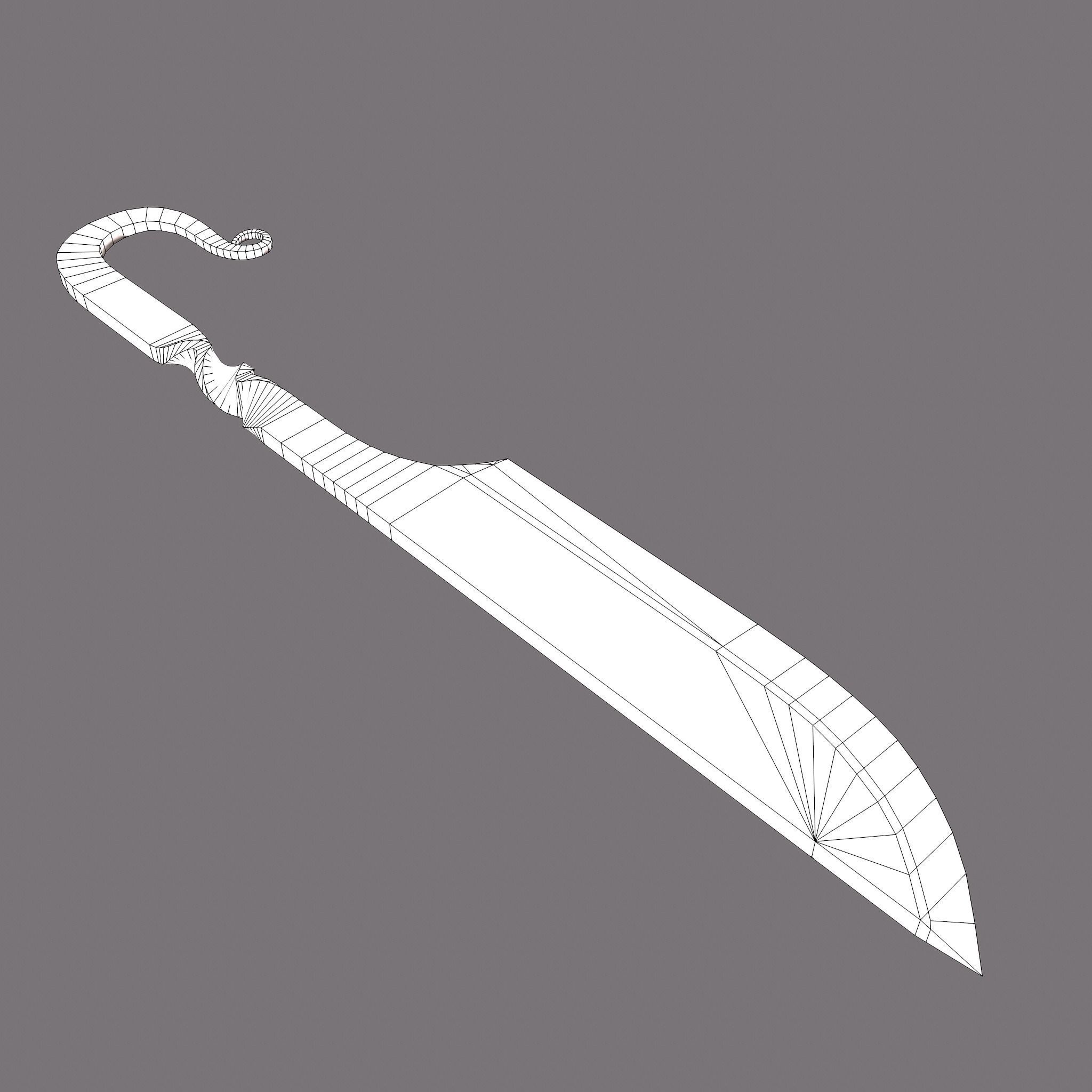 Medieval Filleting Knife  Low-poly 3D model_29