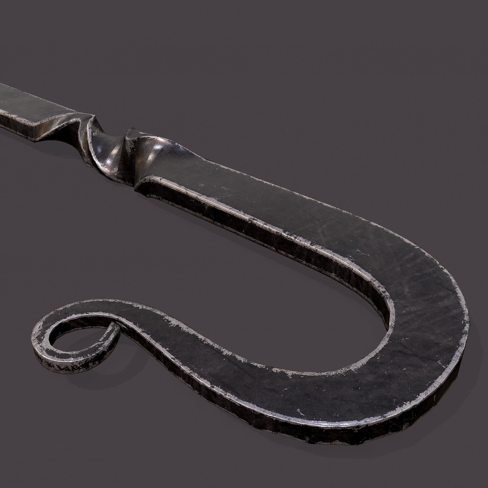 Medieval Filleting Knife  Low-poly 3D model_8