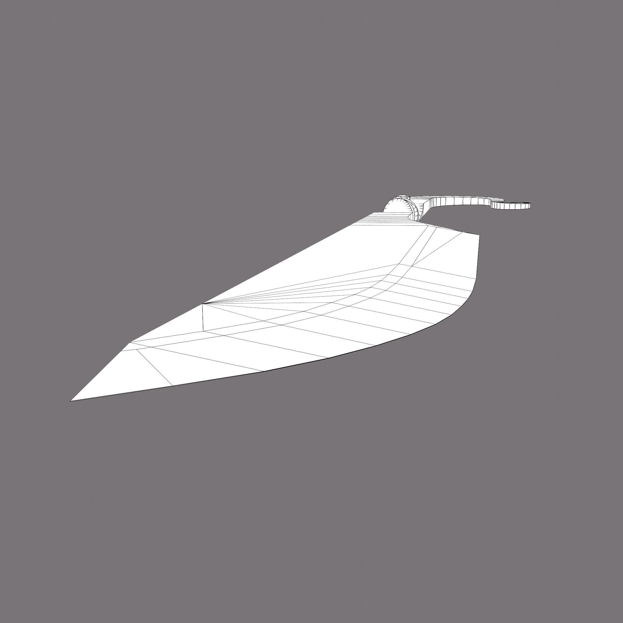 Medieval Filleting Knife  Low-poly 3D model_25