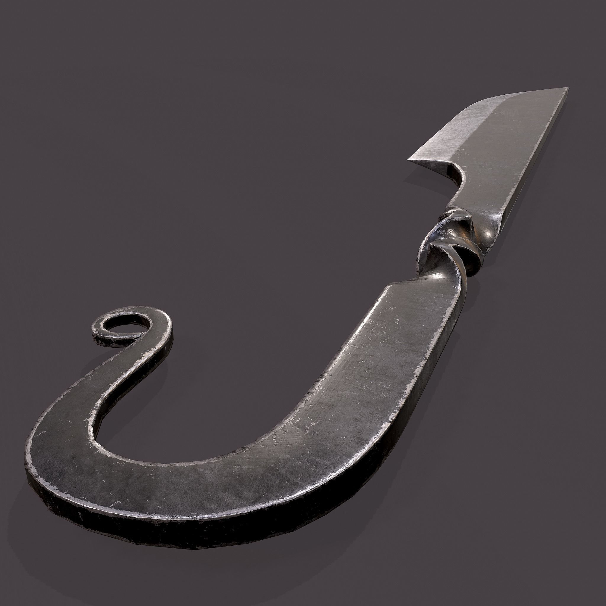 Medieval Filleting Knife  Low-poly 3D model_9