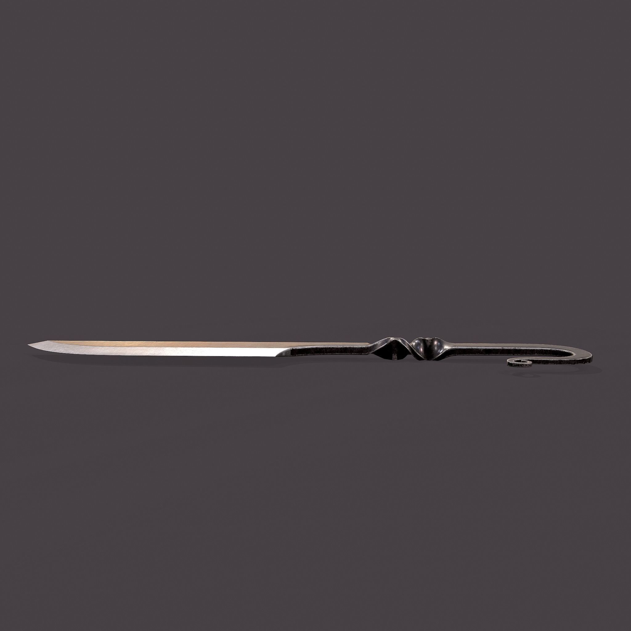 Medieval Filleting Knife  Low-poly 3D model_11