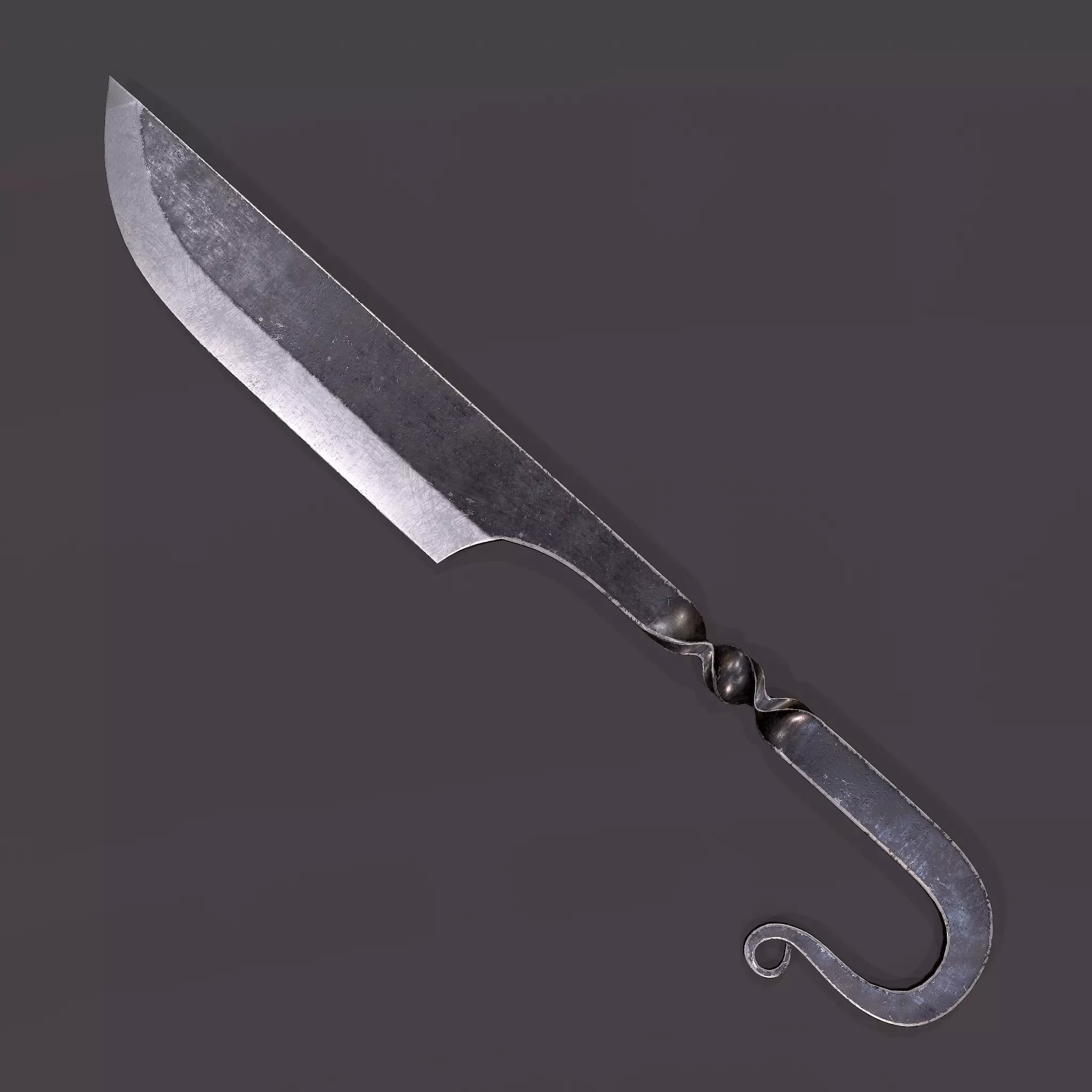 Medieval Filleting Knife  Low-poly 3D model_0
