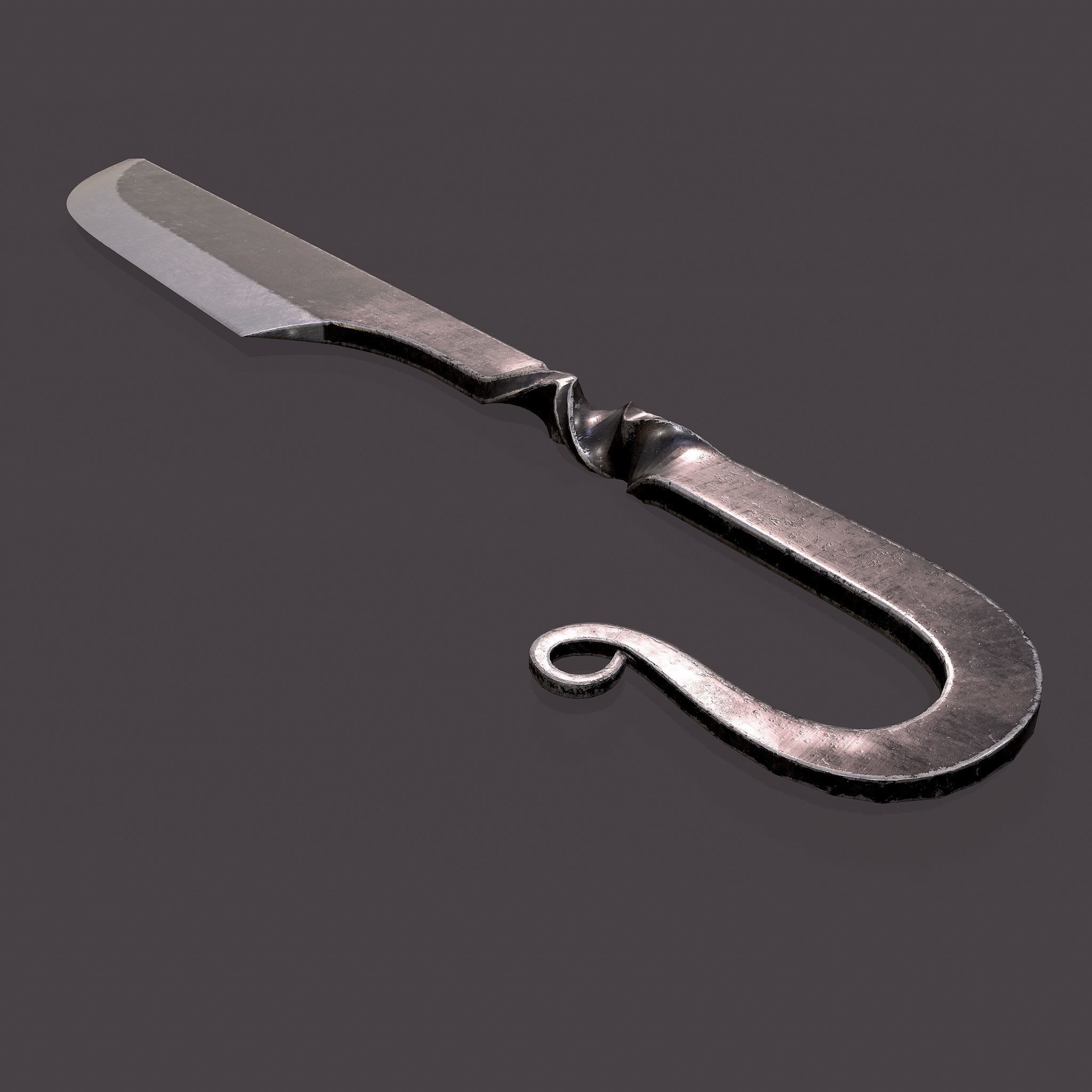 Medieval Filleting Knife  Low-poly 3D model_17