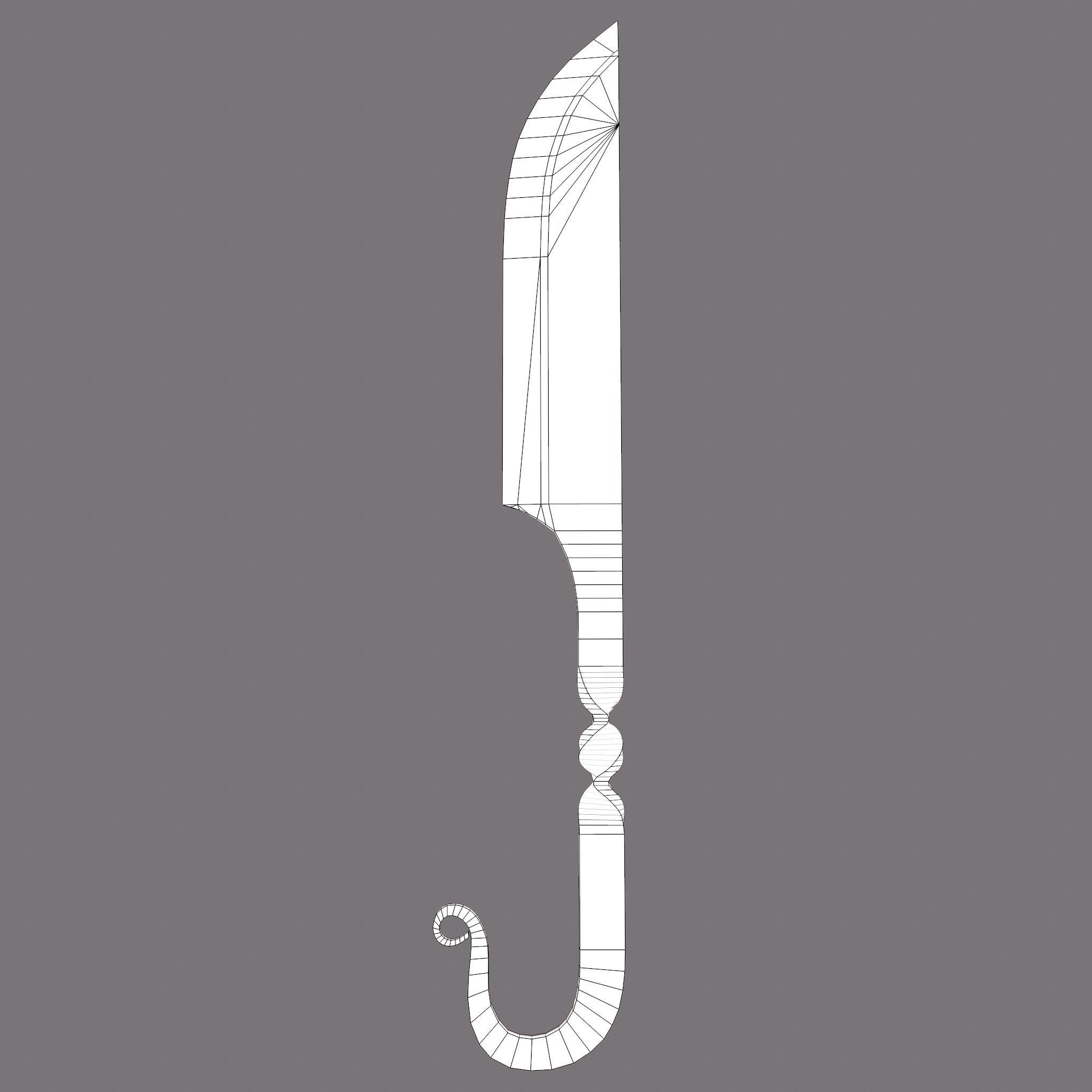 Medieval Filleting Knife  Low-poly 3D model_32