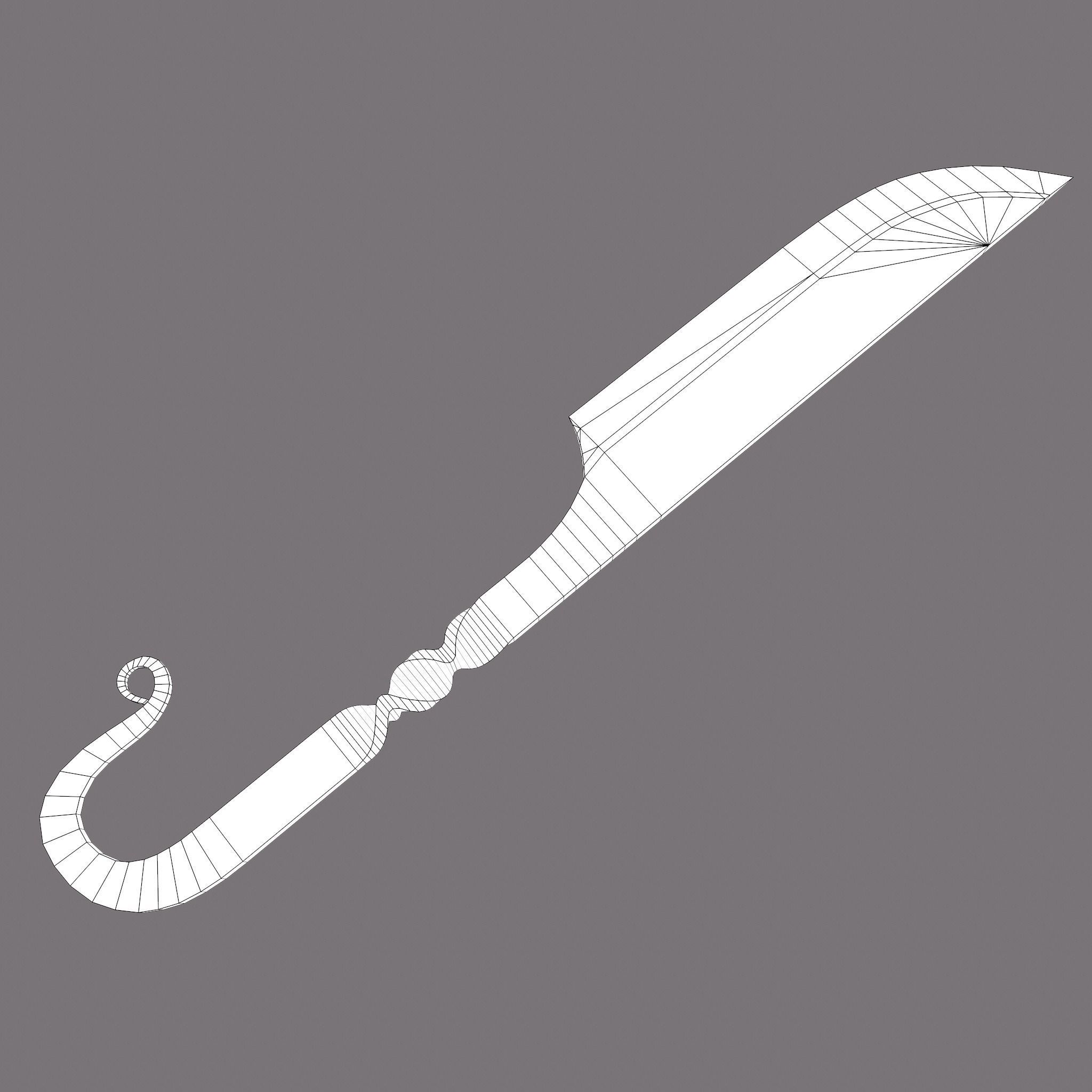 Medieval Filleting Knife  Low-poly 3D model_23