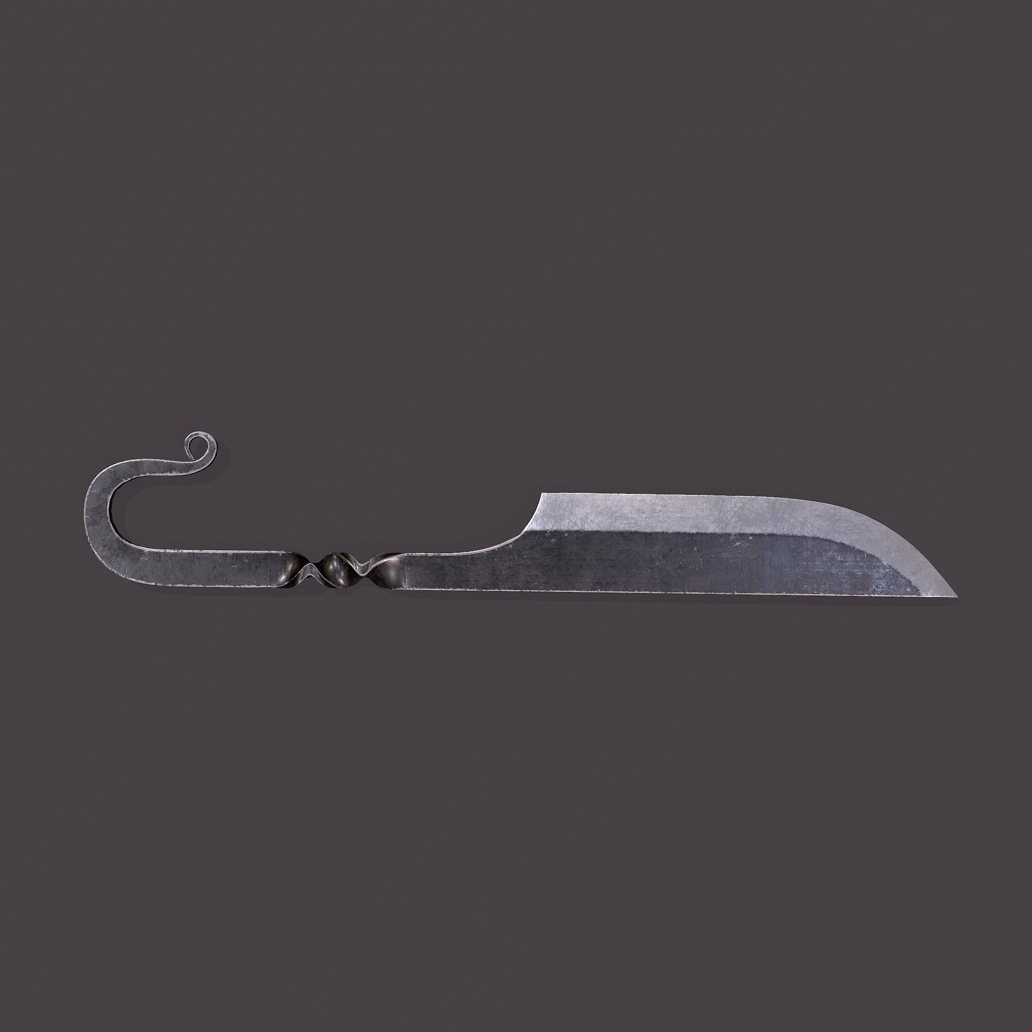 Medieval Filleting Knife  Low-poly 3D model_13
