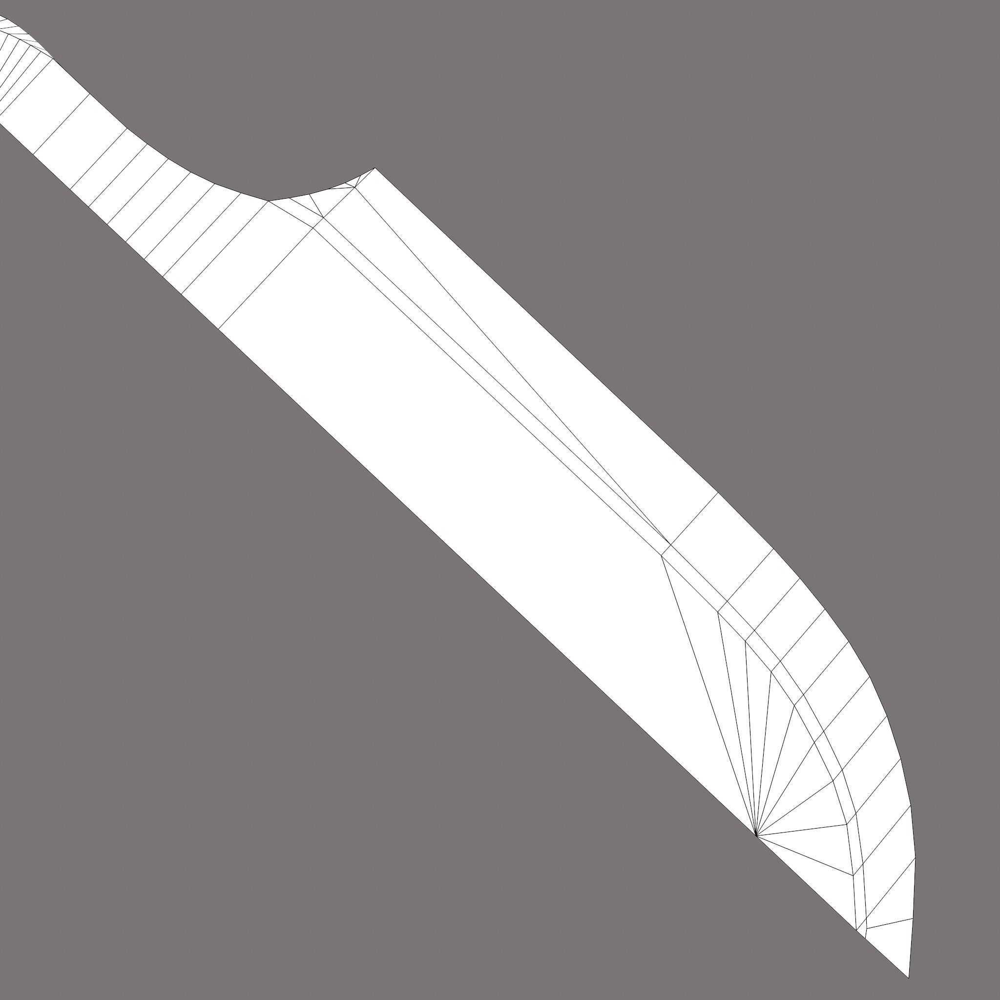 Medieval Filleting Knife  Low-poly 3D model_24