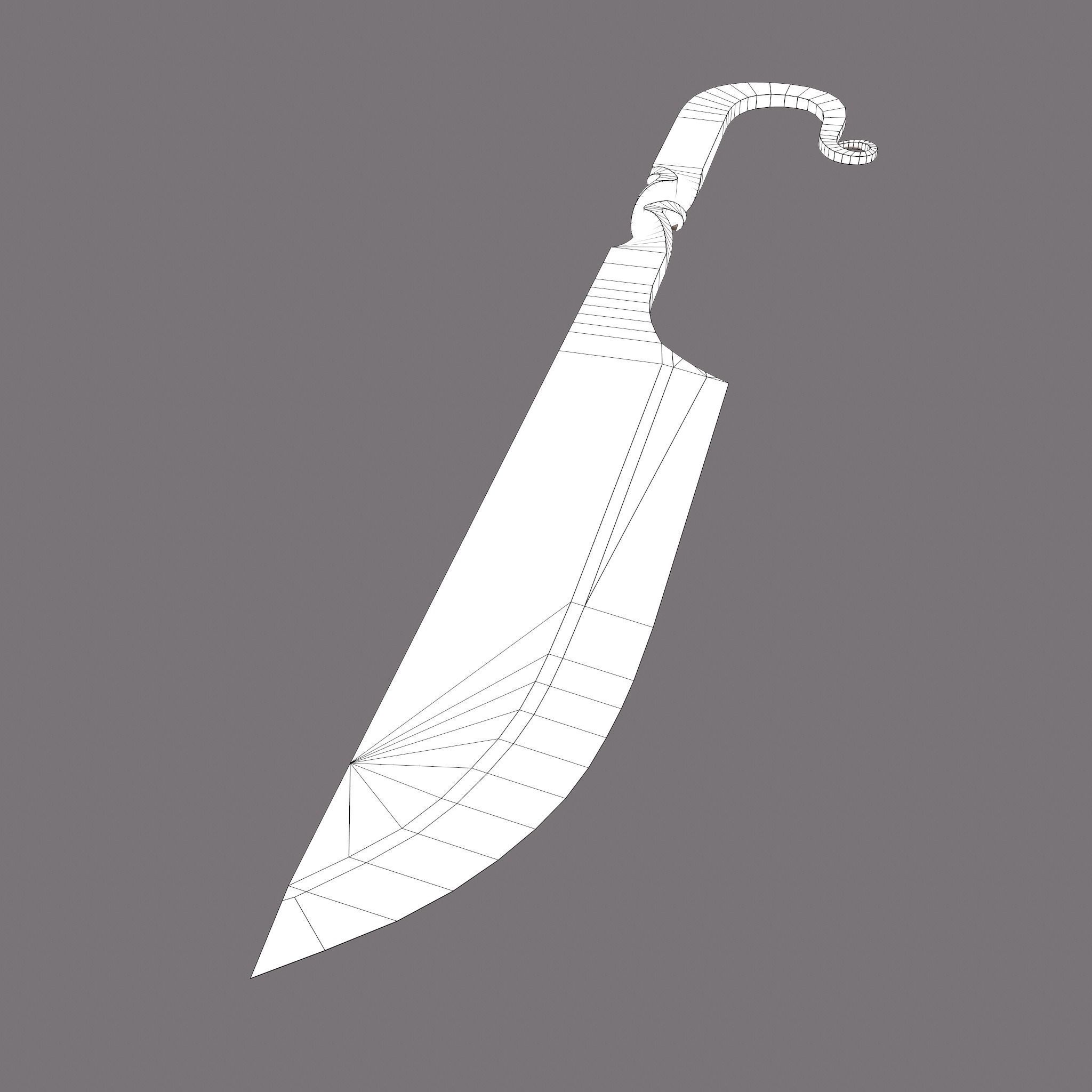 Medieval Filleting Knife  Low-poly 3D model_28