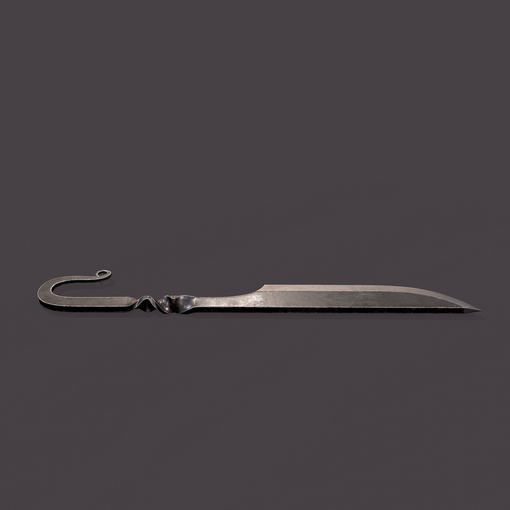 Medieval Filleting Knife  Low-poly 3D model_12