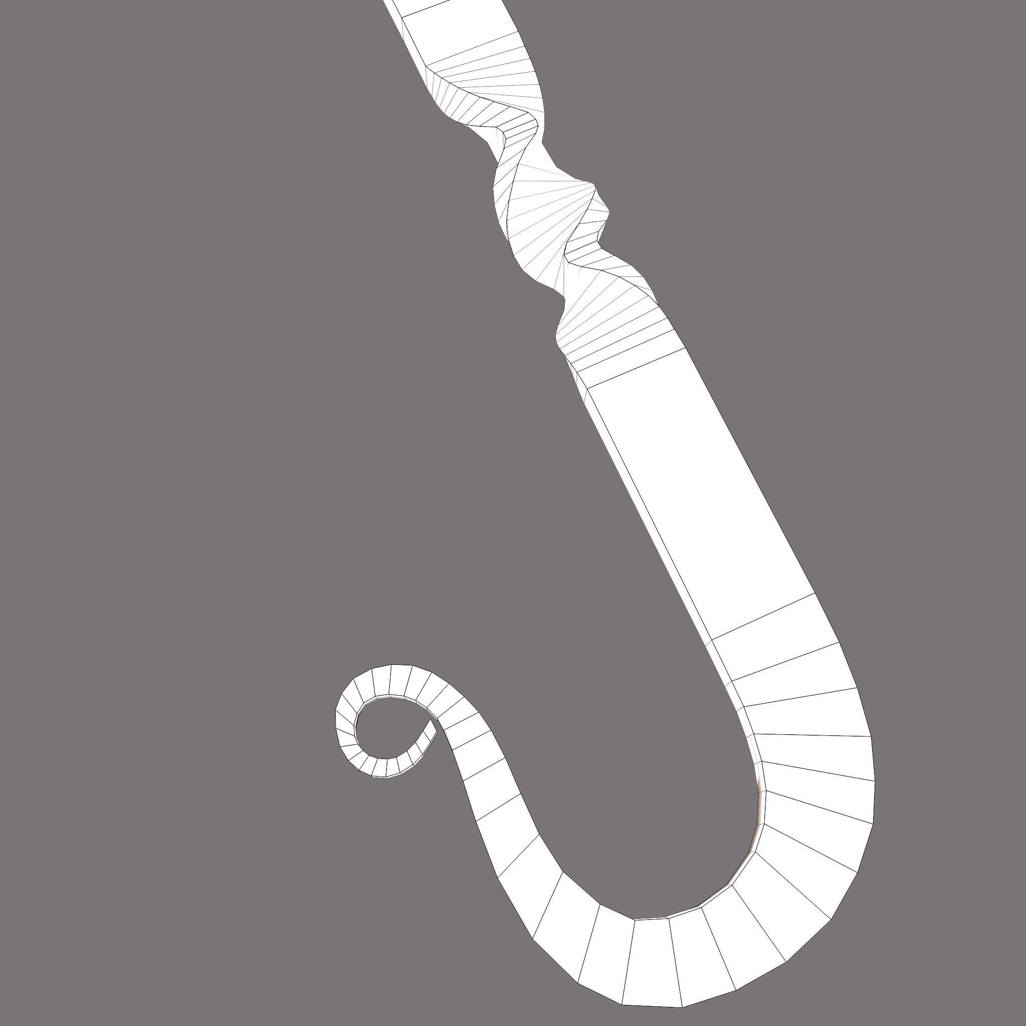 Medieval Filleting Knife  Low-poly 3D model_36