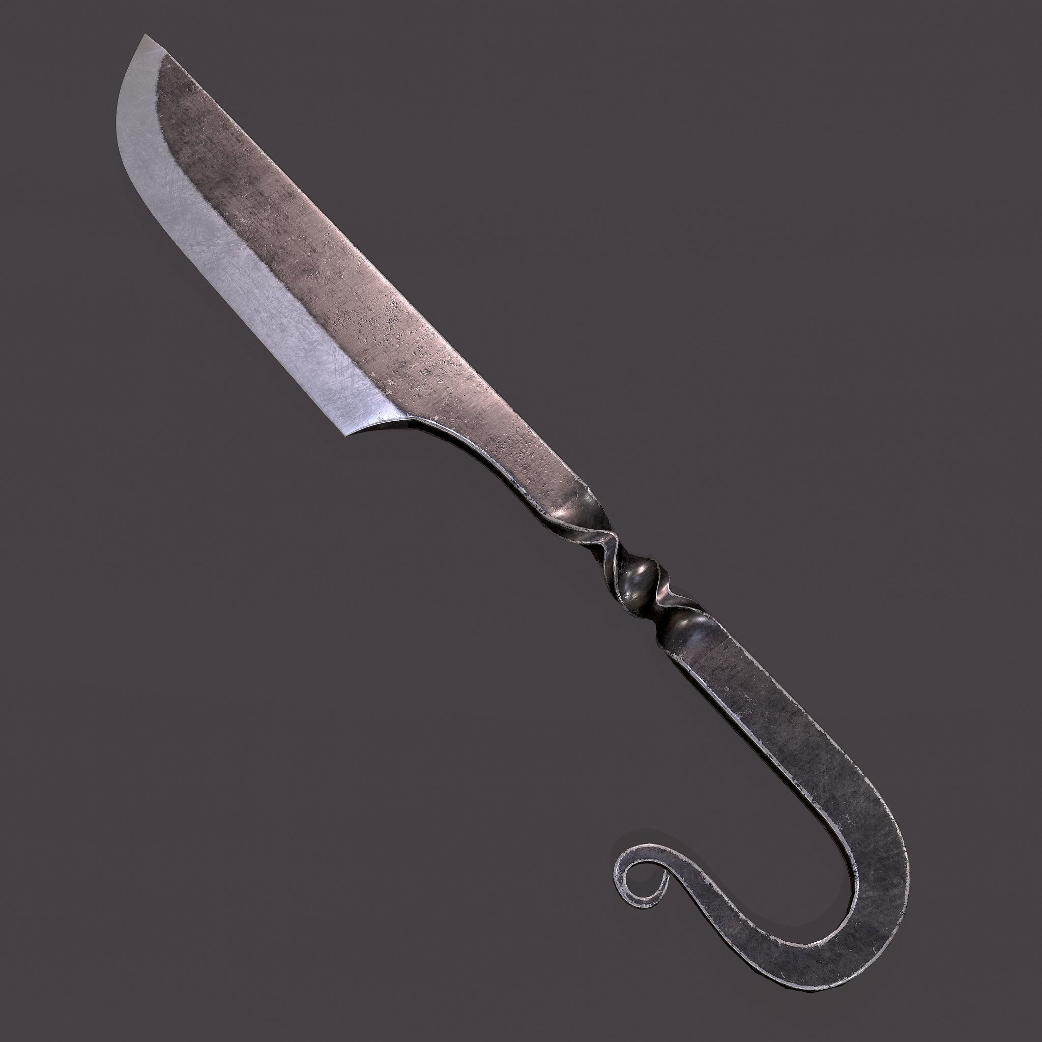 Medieval Filleting Knife  Low-poly 3D model_15